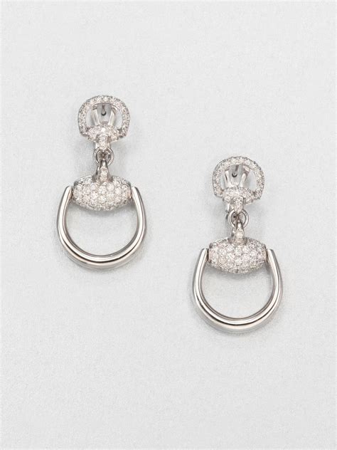 white gold gucci hoop earrings|Gucci stud earrings sale.